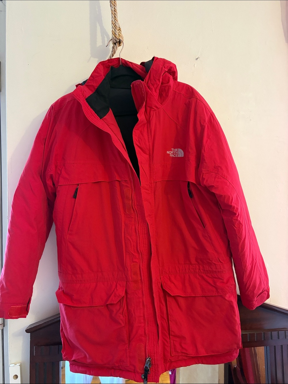 The North Face Red Hooded Men's Puffer Jacket